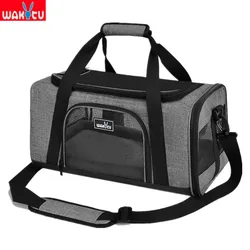 Wakytu Pets Carrier Scratchproof Cats Portable Bags for Outdoor Airline Travel Fine Structure Foldable Ventilate Puppy Handbags
