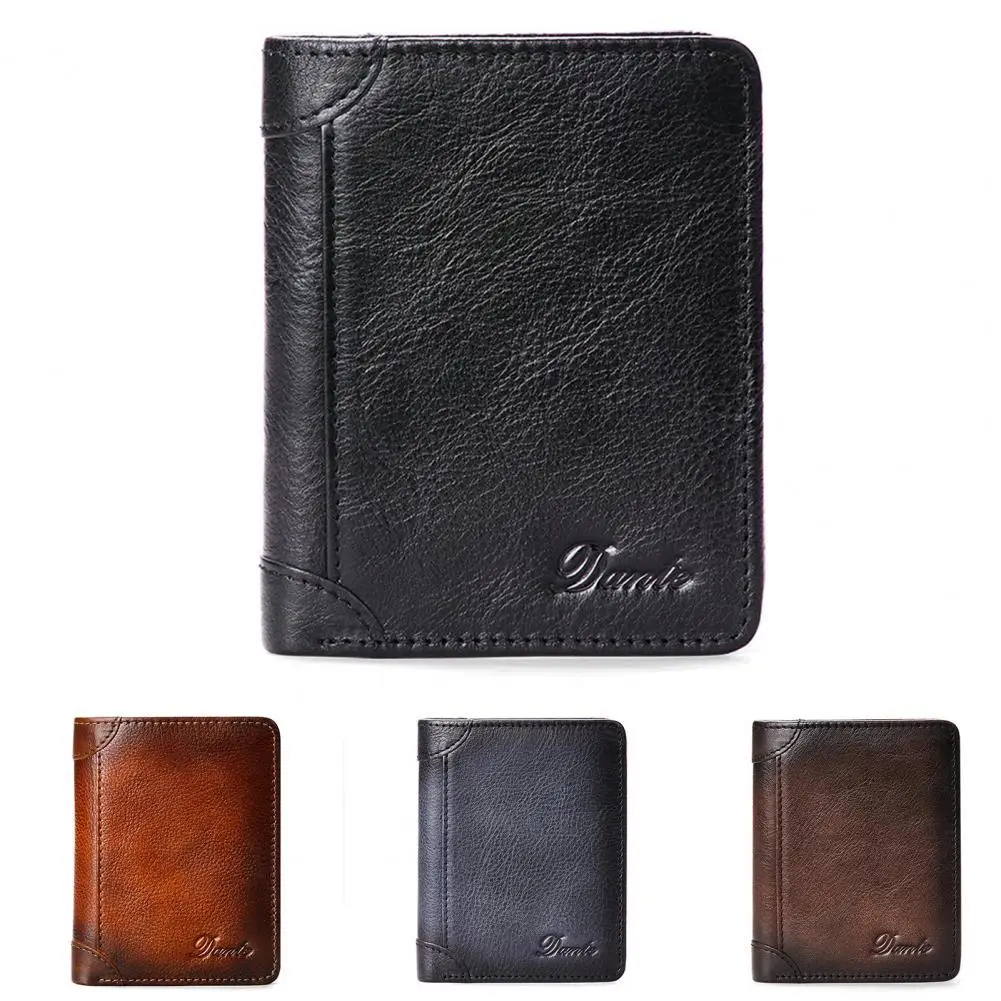 

Men's Short Wallet Anti-theft Faux Leather Wallet Comfy Hand Feeling Credit Card Function RFID Blocking Wallet for Daily Use