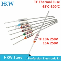 10/100pcs TF Thermal Fuse RY 10A 15A 250V Temperature Control Thermostat Switch 120 121 142 155 165 172 216 220 240 280 ℃ Degree