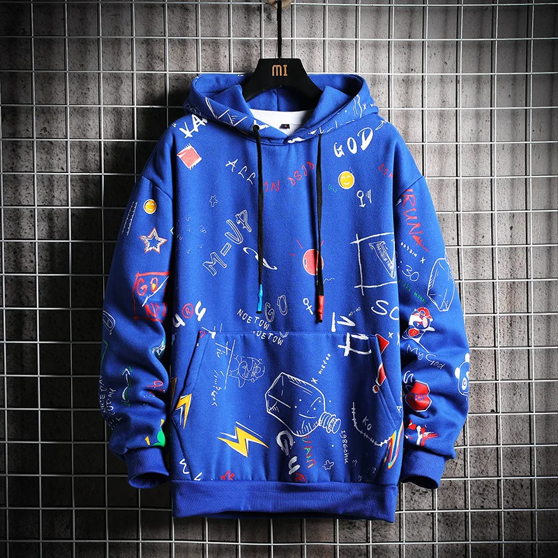 CHAIFENKO Men\'s Autumn Hoodies Men Spring Anime Graffiti Sweatshirt Male Hip Hop Harajuku Japanese Streetwear Casual Hoodie Men