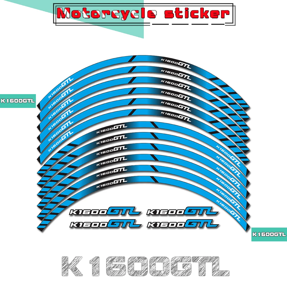 

Reflective Motorcycle Wheel Protection Stickers Rim Waterproof Film Multi-color Decorative Decals for BMW K1600GTL K1600gtl