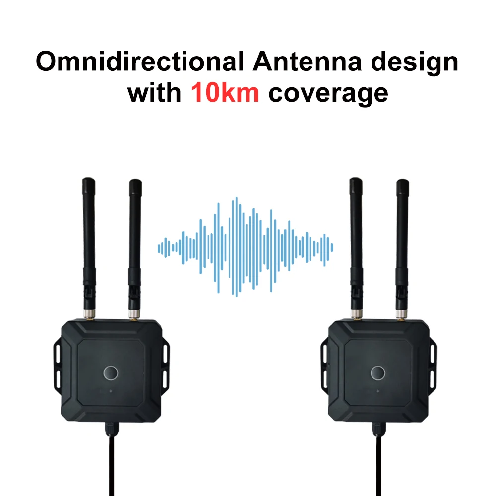 Qilinlog Wireless Transceiver Point Ethernet Port Bridge Kit Outdoor Connection Long-Range 10 KM for SIP Camera Video Intercom