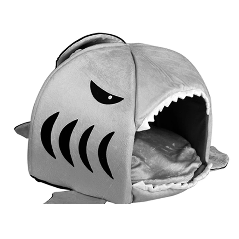 

Large Mouth Shark Sponge Nest House Comfortable Pet House Washable Pet Nest for Cat & Dog Kennel 42X42X37cm WWO66
