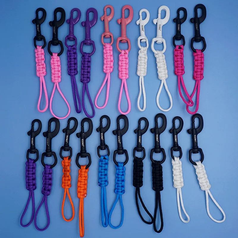 TOOKE Scuba Stainless Steel Ended Bolt Snap Buckle Metal Clip Hook BCD with Rope