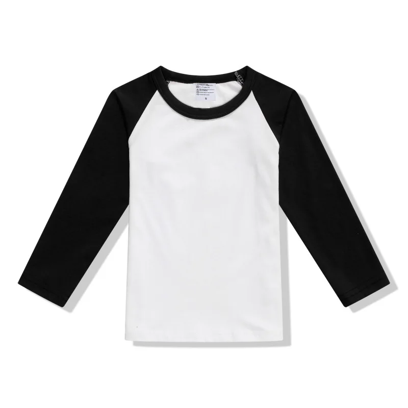 5PCS Bulk White Printable Blank Sublimation Long Sleeve T Shirt for Kids Children Quality Modal Shirt Blanks for Heat Press Diy