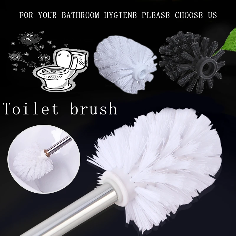 Universal Replacement Toilet Brush Head Holder White Black Clean Spare Tools Toilet Home Bathroom Accessories