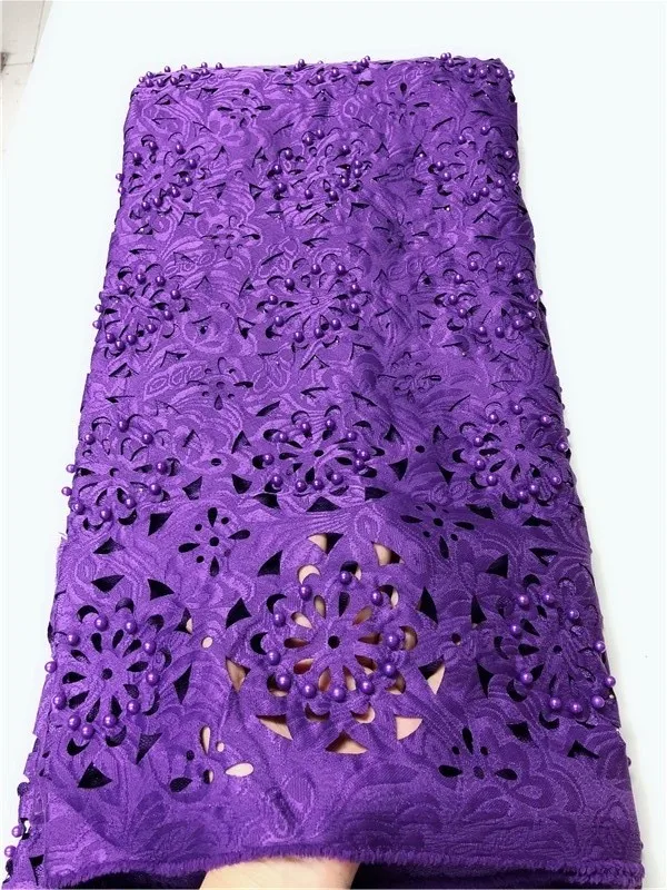 JRB-52810 Beaded  laser flowers Lace Fabric High Quality  Guipure Cord   Lace For Festival Dress Sewing for fashion dress dress