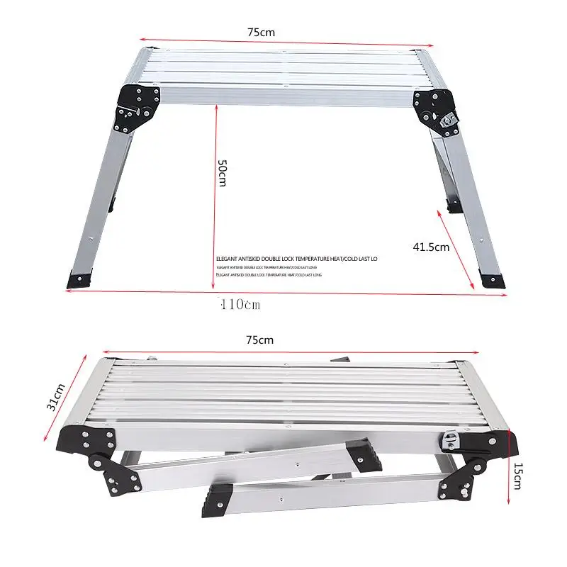 Sedia trapezoidale Sgabelli leggeri in lega di alluminio Scalette Lavaggio Pulizia Sedia per auto Bagno Doccia Sgabello per piedi