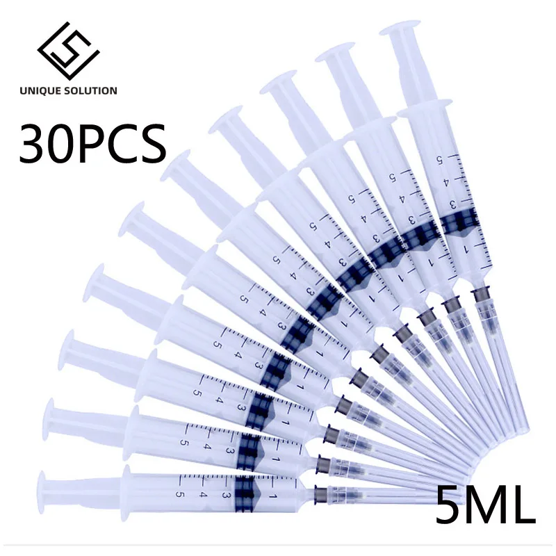 30pcs 5ml Disposable Plastic Veterinary Syringe With Needles For Pet Farm Animal Cat Dog Pig Cattle Sheep Horses