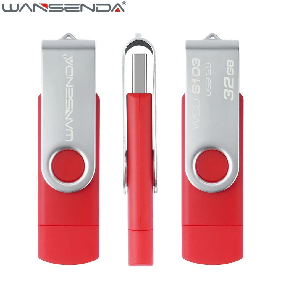 Wansenda ponsel pintar USB 2.0, Flash Drive Android OTG USB Flash Drive 8GB 16GB 32GB 64GB 128GB 256GB