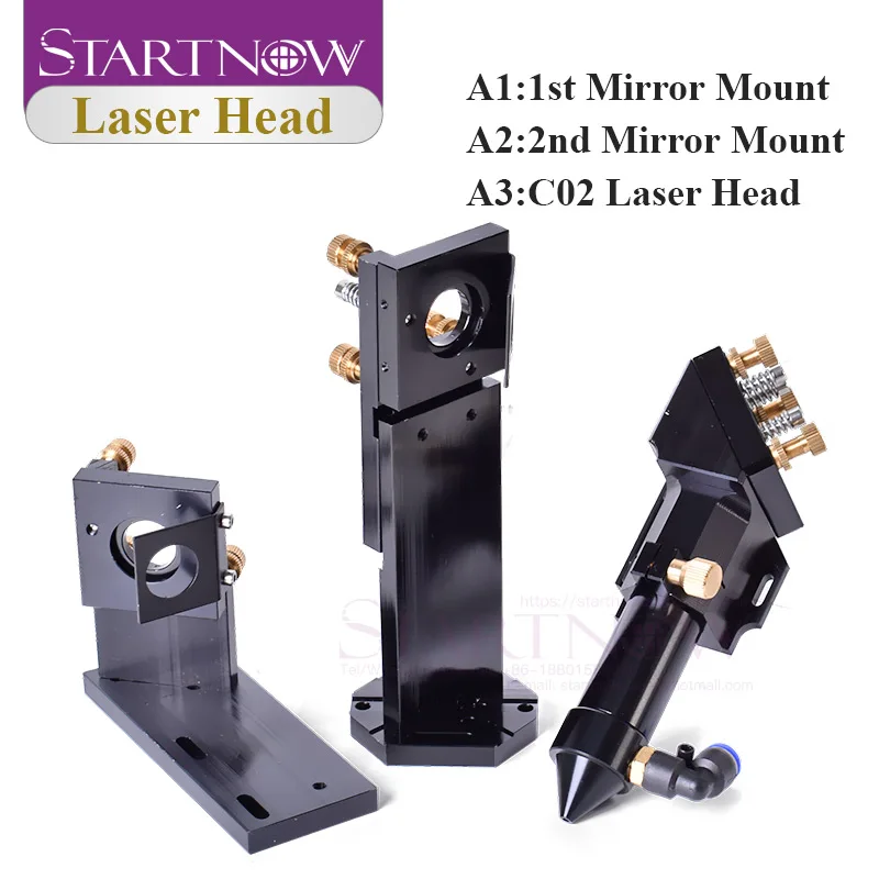 Startnow CO2 Laser Head Set with Dimming Target Dia.20 FL 50.8 & 101.6mm D25/Mirror Integrative Holder For Laser Cutting Machine