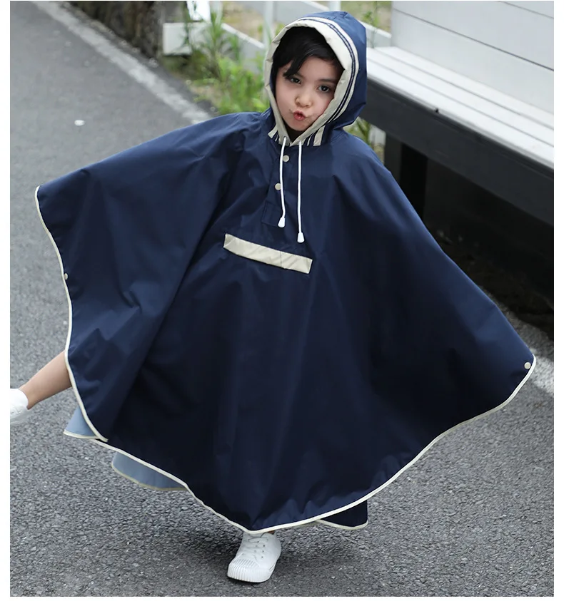 

Children's raincoats, boys and girls, primary school students, big children with schoolbags, long children's fashion cloak ponch