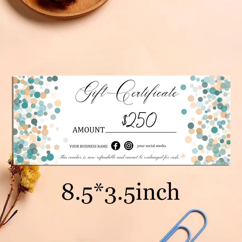 Custom Gift Certificate Card, Custom, Dot Gift Card, Shop Voucher