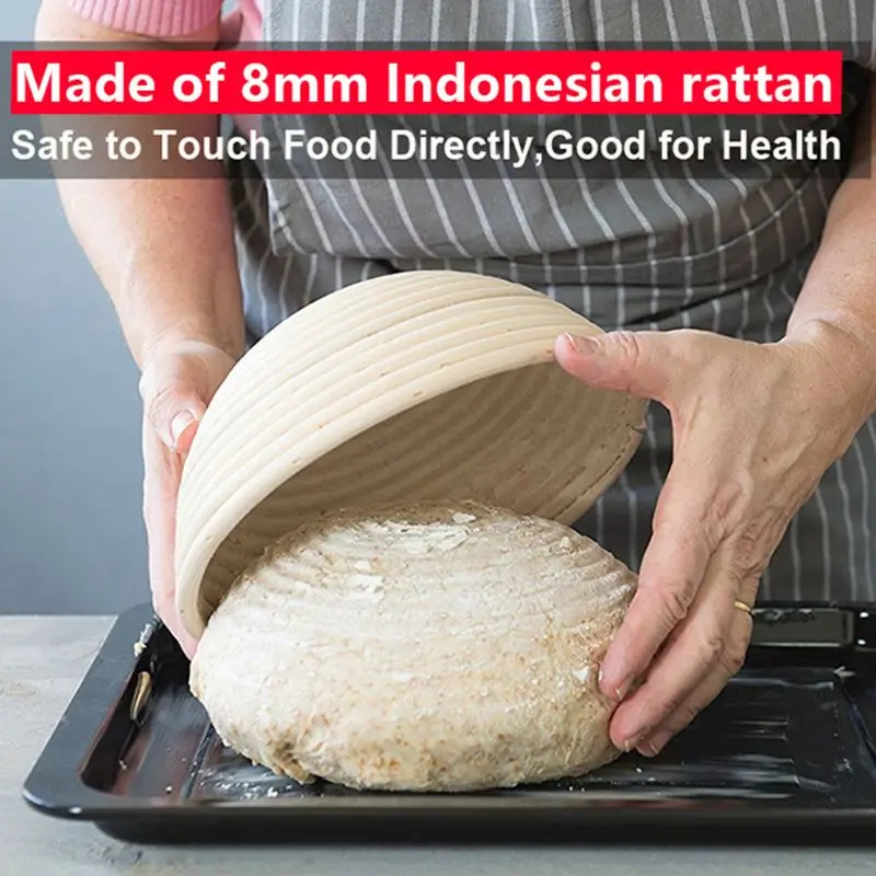 Fermentation Rattan Basket Baking Utensils Round Bread Basket Cloth Cover Home Kitchen Bakery Housewife Baker Torrefaction Tool