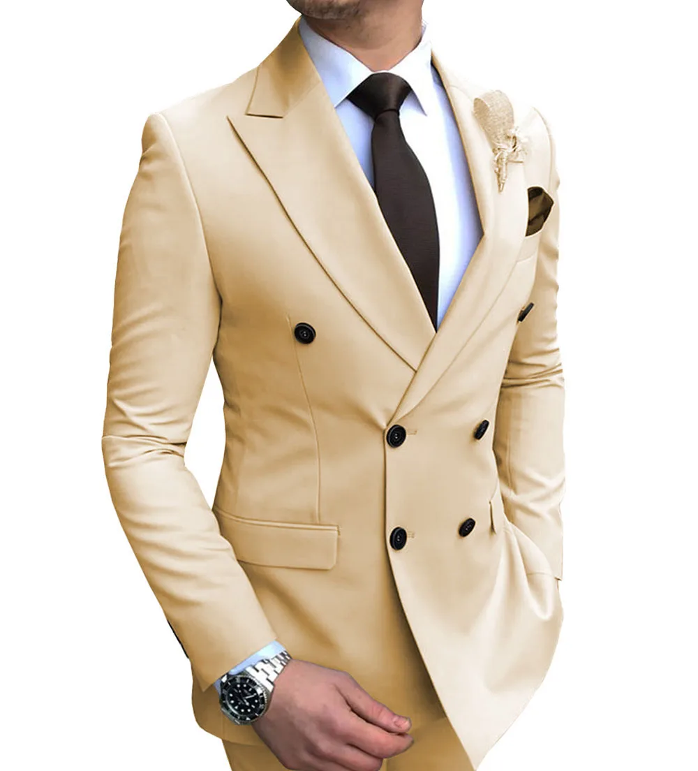 2024 New 1 piece Men\'s Blazer Suit Jacket Slim Fit Double-Breasted Notch Lapel Blazer Jacket for Weeding Groom（one blazer)