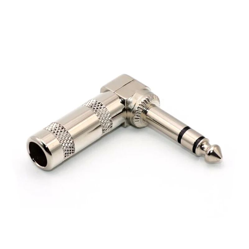 

6.35mm Jack Microphone plug Connector Right Angle Male Assembly 6.5mm stereo Nickle plating Audio Plug