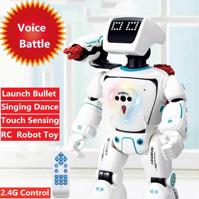 Battle Intelligent Smart Dialogue Robot Voice Control Touch Sensor Dancing and Musical Launch Bullet Gesture Sensing Robot Gifts