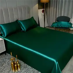 JuwenSilk New Double sided Ice silk bed sheet , double bed single bed, summer bed linen, machine washable solid color single bed