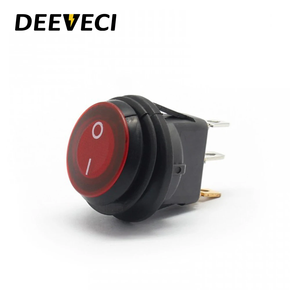 Kcd1 5a vermelho verde ip67 mini lâmpada redonda led 3 pinos liga desliga pc interruptor rocker pequeno