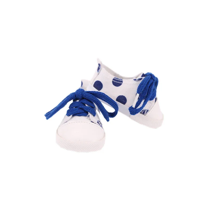 Pop Canvas Schoenen Kleurrijke Spotted Schoenveter Sneakers Verschillende Stijlen Voor 18 Inch Amerikaanse & 43 Cm Baby Pasgeboren Pop