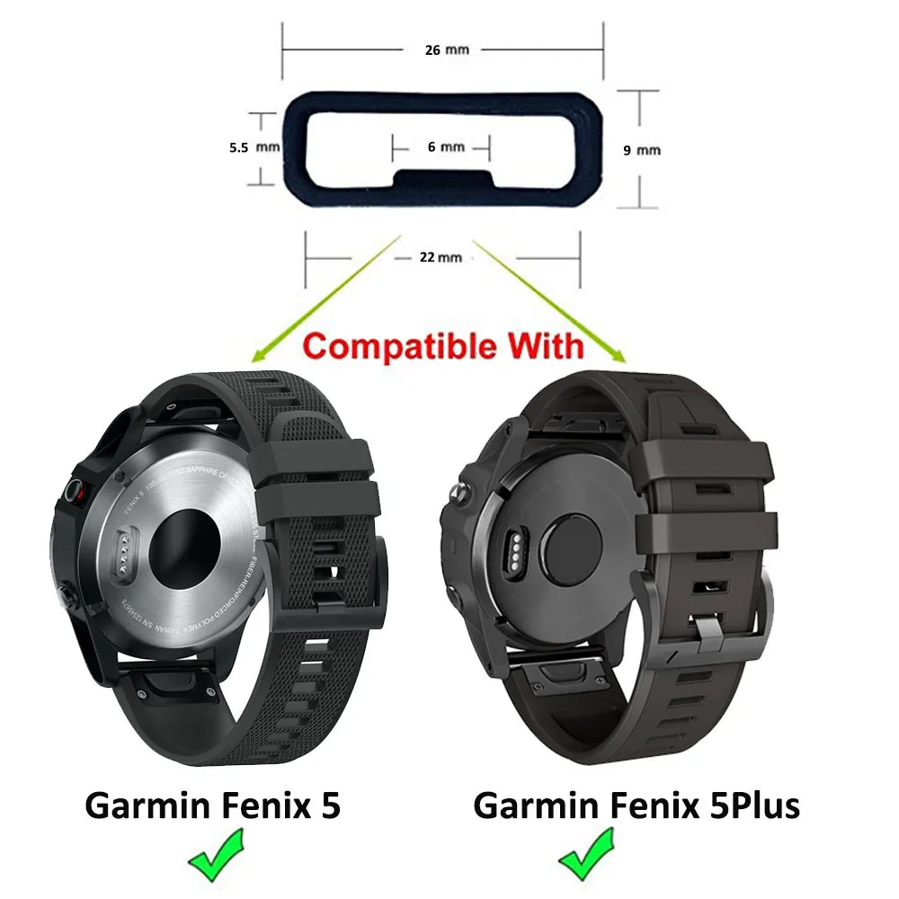 Substituição de borracha quente pulseira relógio keeper loop segurança titular retentor anel para garmin fenix 6x 6x 6 pro 5x 5S 5 plus 3 hr