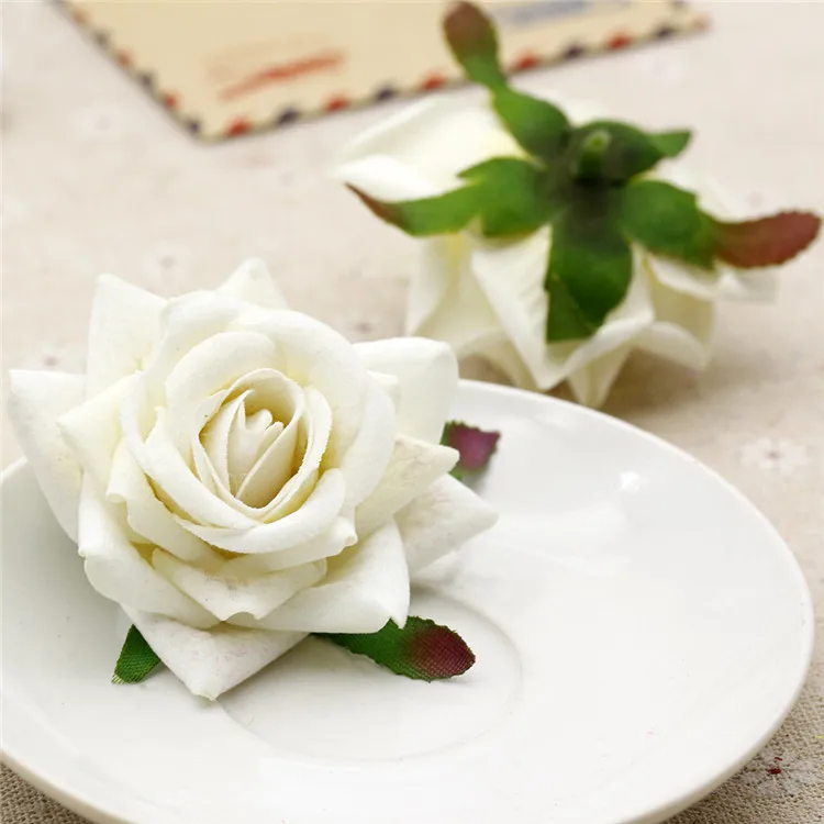 5CM Velvet Silk rose flower heads Artificial flowers for Party Home Wedding Holiday Decoration White/red/pink/blue