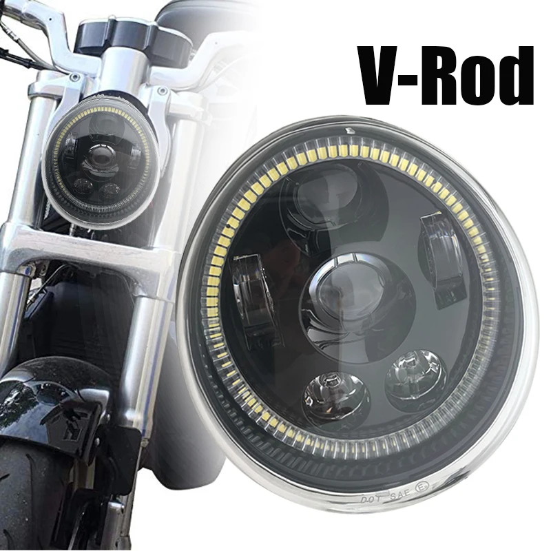 

60w LED DRL headlight Motorcycle Halo Ring Headlight For V Rod VROD VRSCA VRSC V-Rod Muscle, Screamin' Eagle CVO V-Rod