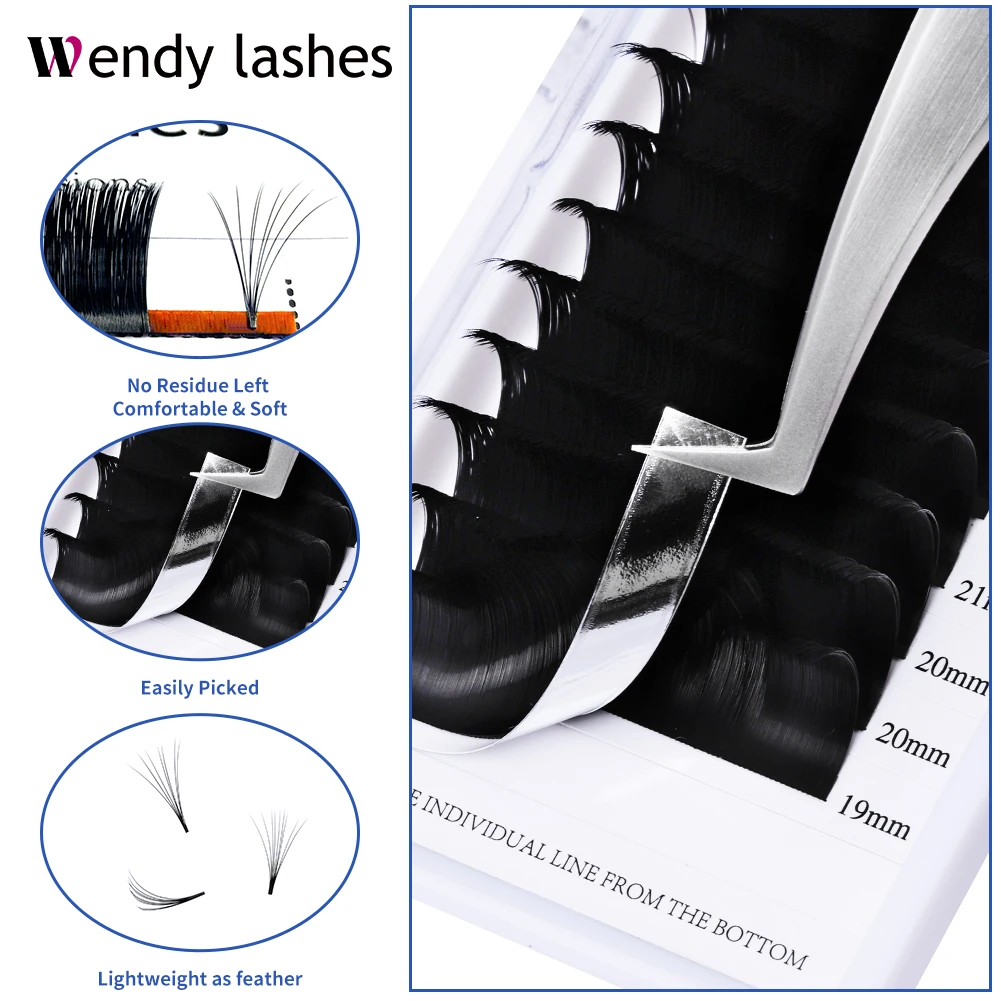 Easy Fanning Volume Mega Eyelashes Extension Auto Flowering Rapid Blooming Fans Lash Wendy Lashes High Quality Supplier Natural