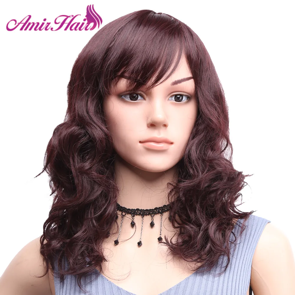 Amir synthetic wigs blonde hair curly with free side bangs medium Length Cosplay wig for  American women machine made