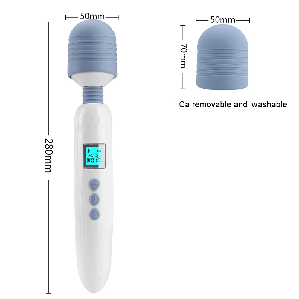 IKOKY 36 Speed LCD AV Stick Vibrator Massager Magic Wand Clitoris Stimulate Heated G Spot Vibrator Female Masturbation Sex Shop