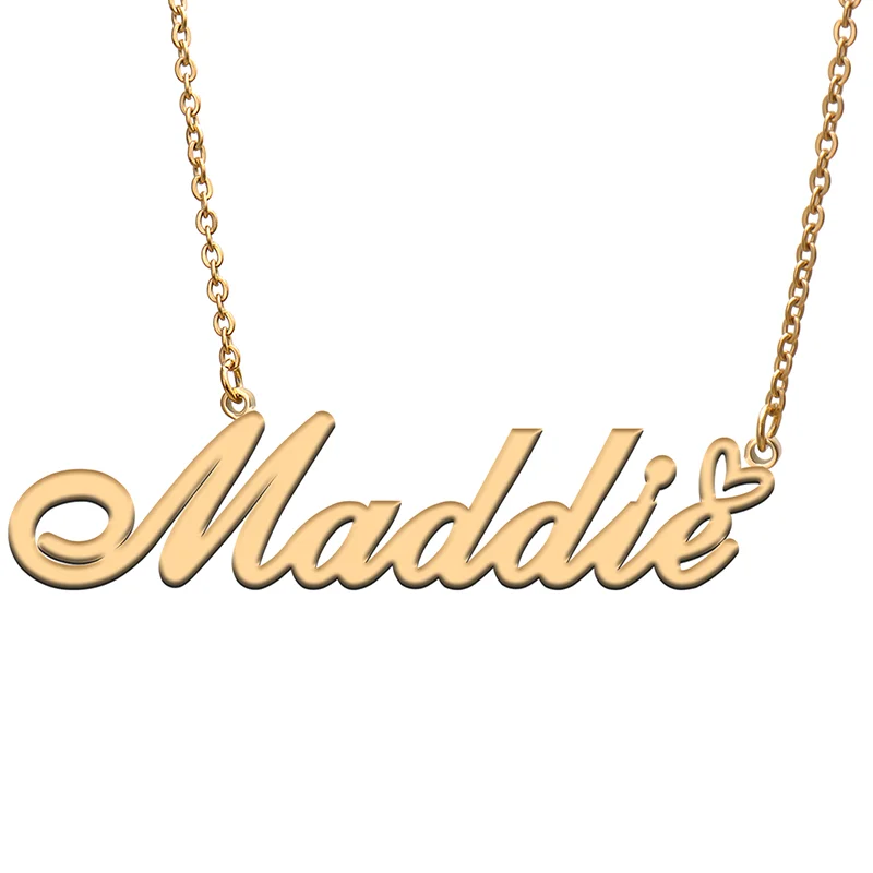 

Maddie Name Tag Necklace Personalized Pendant Jewelry Gifts for Mom Daughter Girl Friend Birthday Christmas Party Present