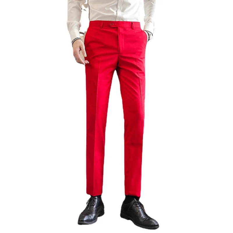 2024 New Royal Blue Pants, Men Formal Dress Trousers, Red Green Black White Pantalones Hombre Big Size Man Slacks M-5XL 6XL