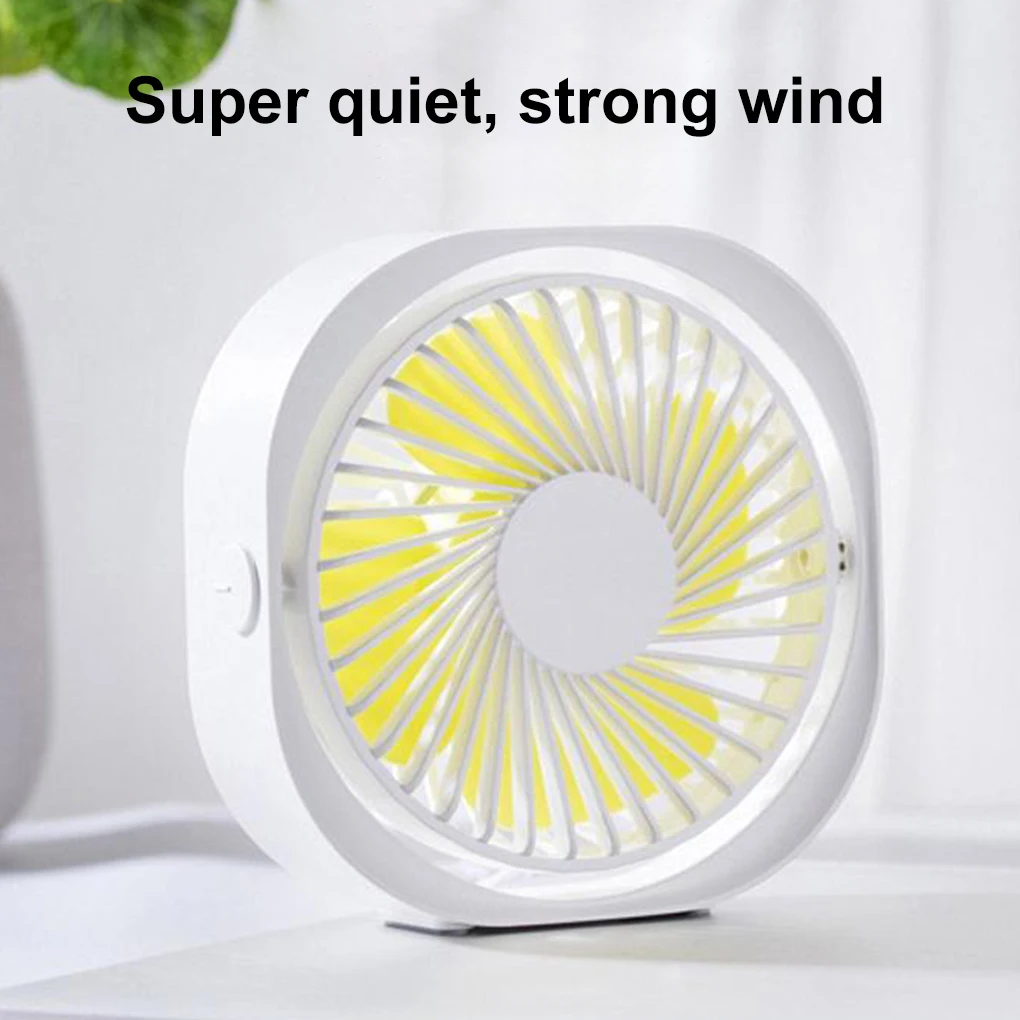 USB Mini Desktop Fan 360 Degrees Angle Adjustable Portable Electric Fan 3 Wind Speed Adjustable Mini Fan Summer Cooling Tools