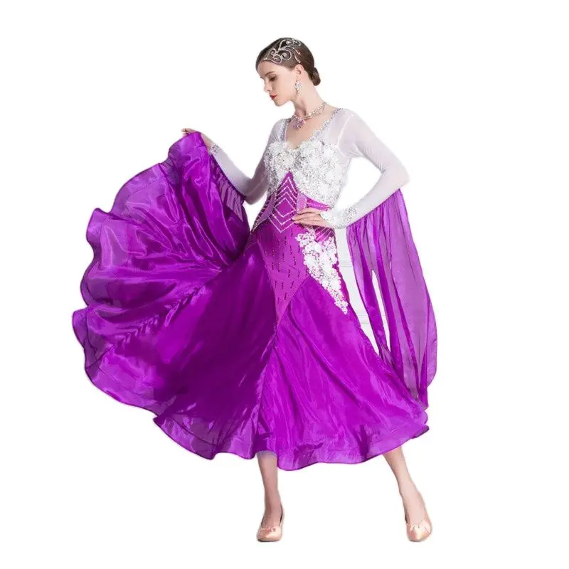 B-18140 Wholesale Ballroom Dress latin Dance Womens, Women Adult Competition International Standard Ballroom Dance Dressor Sale