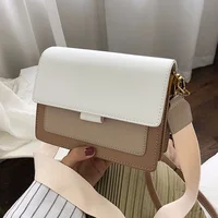 Bandoleras de piel de Color contrastante para mujer, nuevo bolso cruzado de viaje, bolso de hombro Simple a la moda, bolso con solapa para mujer