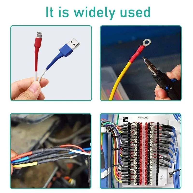 Cinta eléctrica de 530 piezas, termorretráctiles Kit de tubos, encogimiento surtido de aislamiento de poliolefina, Cable de Tubo termorretráctil