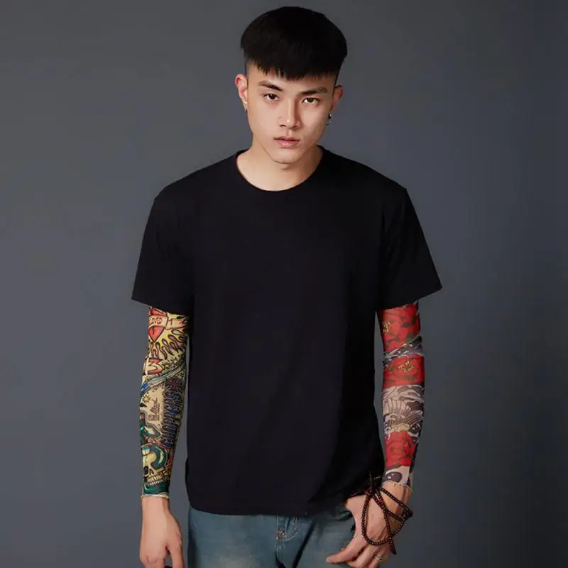 1PCS Breathable 3D Tattoo Anti-ultraviolet Arm Sleeve Arm Sleeve Cycling Sunscreen Sleeve Quick-drying Summer Cooling Sleeve