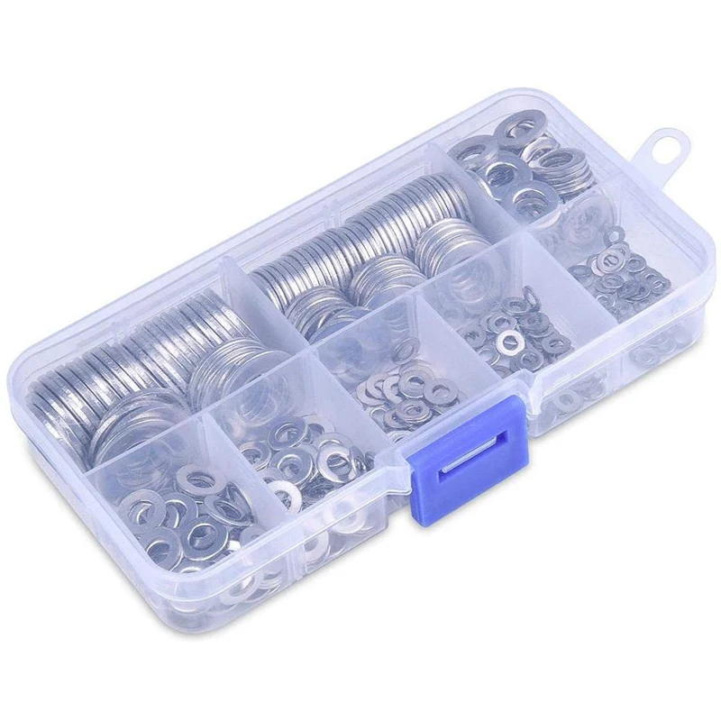 360Pcs Rvs Afdichting Effen Pakking Washer M2 M2.5 M3 M4 M5 M6 M8 M10 Carterplug Olie Voor algemene Reparatie Seal Ring Set