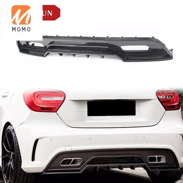 R Style Carbon Fiber Rear Bumper Diffuser Lip  W176 2013-2015