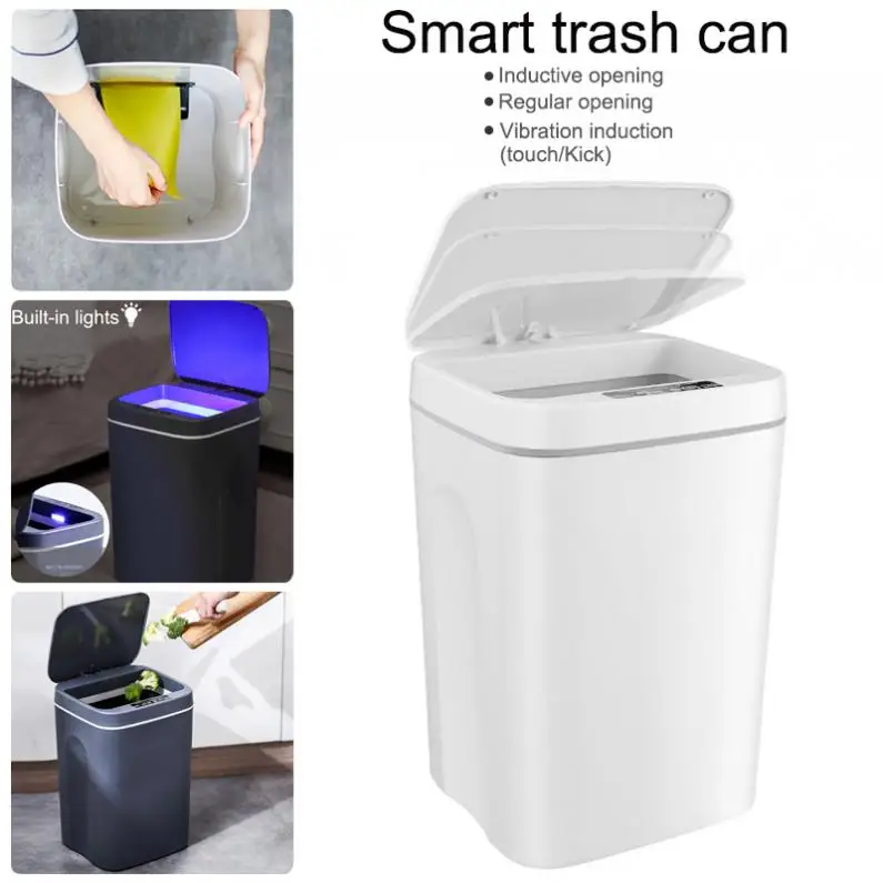 Home Smart Trash Household Intelligent Trash Contactless Induction Type Waste Bin Kitchen Bathroom Dustbin