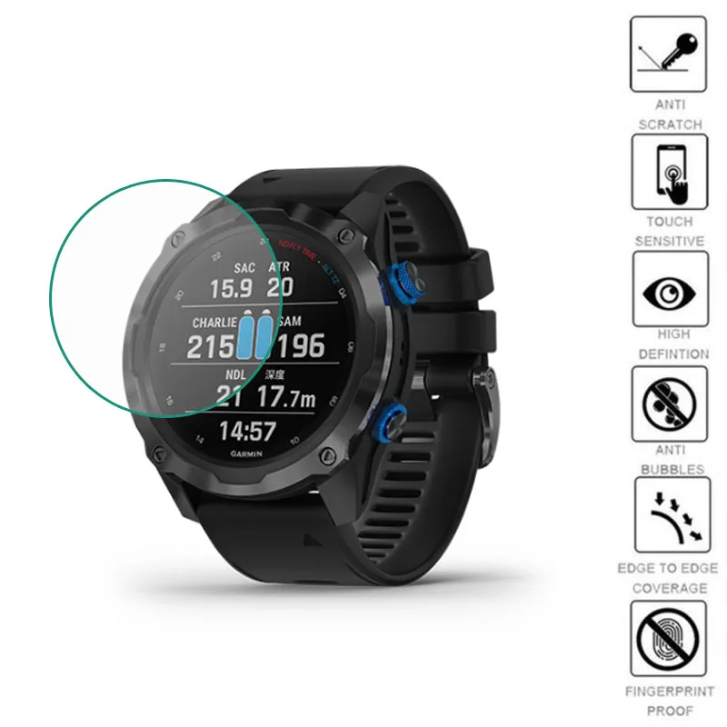 5 uds TPU transparente, blando película protectora Smartwatch para Garmin descenso Mk2 / MK2i Pantalla de reloj inteligente Protector de cubierta protectora