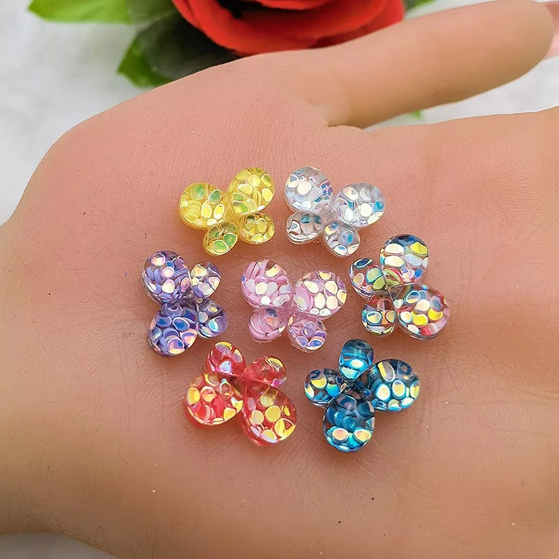 20PCS 11*14mm Butterfly Crystal Diamond Diy Mobile Phone Case Stickers Diamond Resin Hairpin Ring Accessories Handmade Jewelry