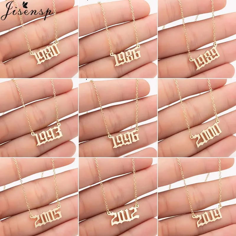 Custom Jewelry Special Date Year Number Necklaces for Women Men 1980 1989 1995 1997 1999 from 1980 to 2002 Collares