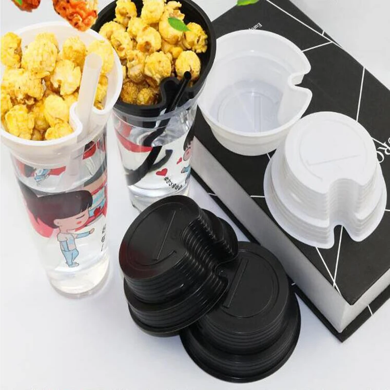 

500pcs Snack Cup Holder Creative Fried Chicken Fries Popcorn Cups Holder Disposable Cold Drink Milk Tea Plastic Tray