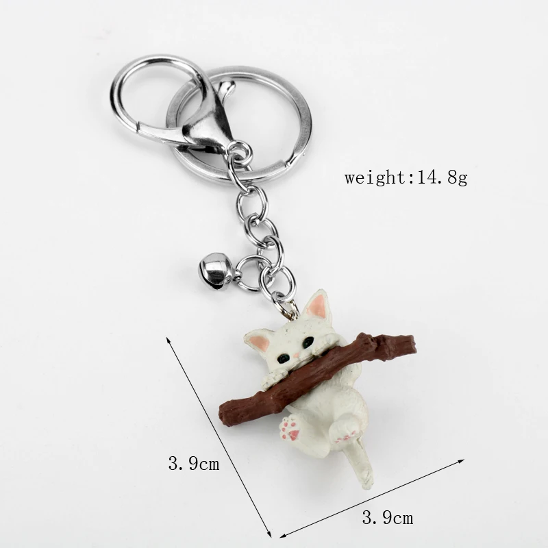 3D cat keychain cute key ring for women kitten lucky cat key chain key holder creative portachiavi chaveiro llaveros bag charm