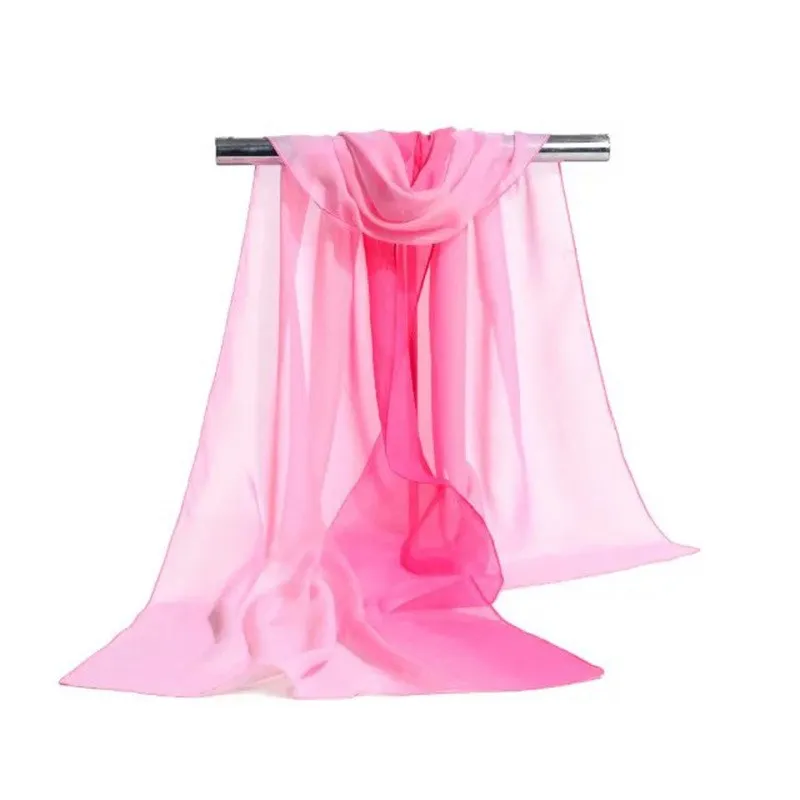 160*50cm New Fashion woman Color gradient chiffon scarf wild shawl sunscreen Flower floral girl scarf scarves