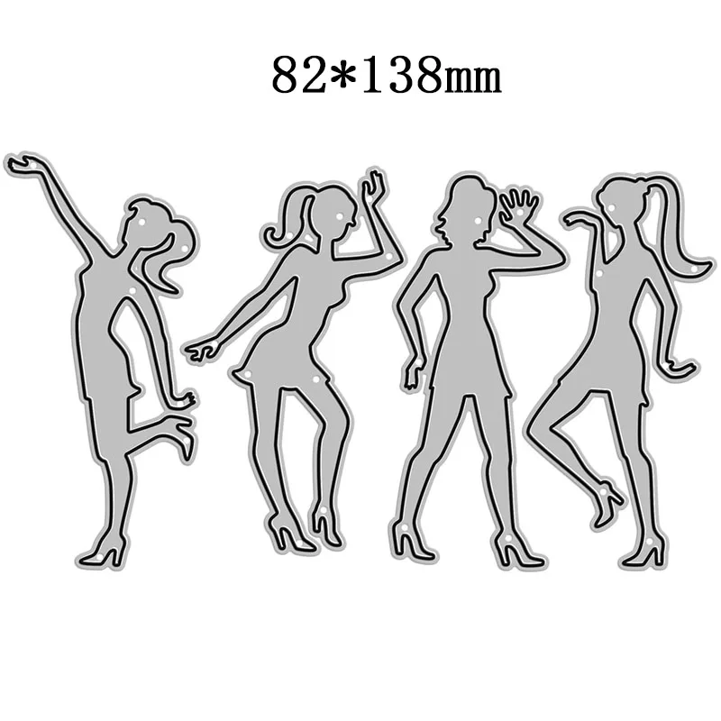 2021 New Young High Heel Girls Metal Cutting Dies for Scrapbooking Paper Craft and Xmas Card Making Embossing Decor No Stamps