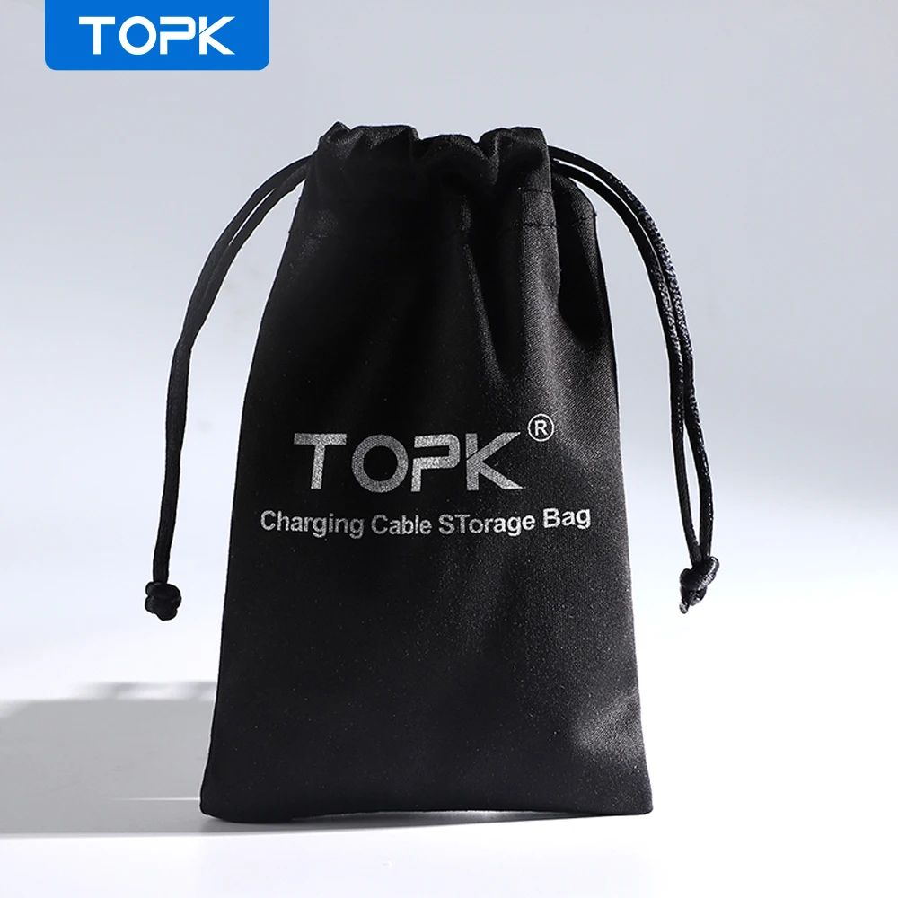 TOPK Storage Bag Power Bank Case for USB Cable USB Charger Phone Pouch Storage Box Mobile Phone Accessories 100*30mm