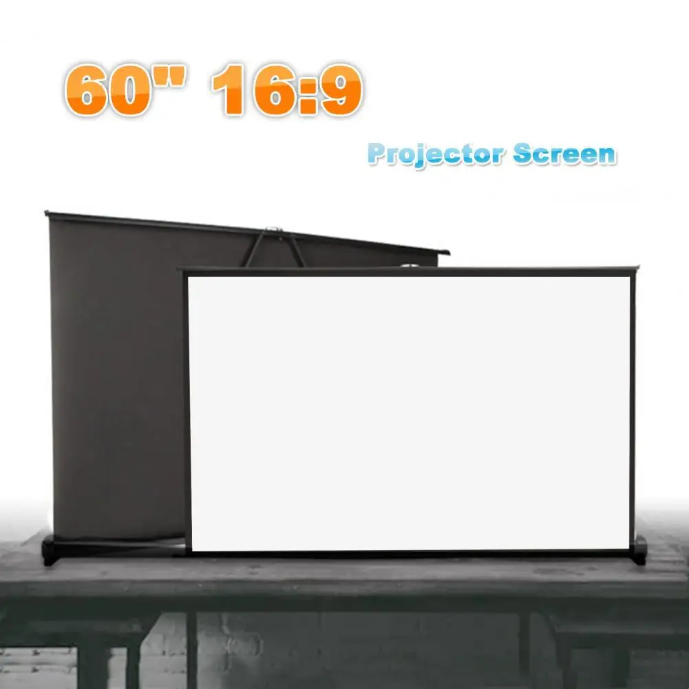 16:9 Projector Screen Foldable Simple Design Polyester 60 Inch Practical Projection Curtain for Travel H60Q High Quality 2021