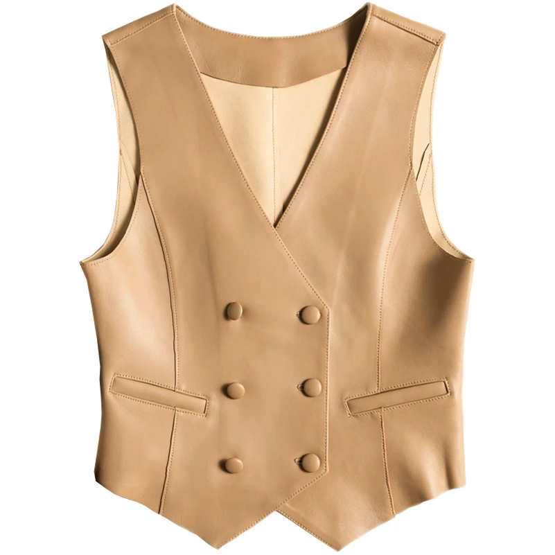 Aorice – veste en cuir véritable de mouton pour femme, gilet, marque de printemps, CT112, 2021